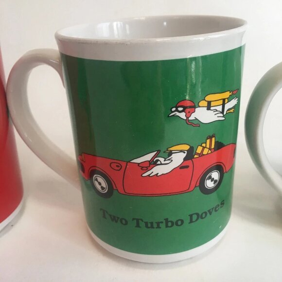 Twelve Days of Christmas Lot of 3 Mugs Carousel Creations 1988 Bird Mug Retro - Picture 3 of 9